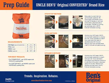 Brand Rice Prep Guide marsfoodservices image